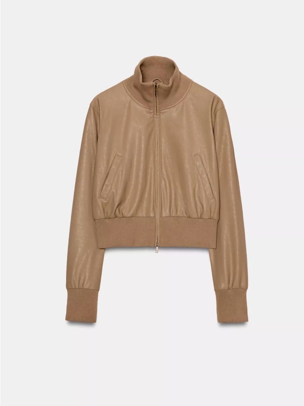 FAUX LEATHER BOMBER
JACKET
M | DARK CAMEL